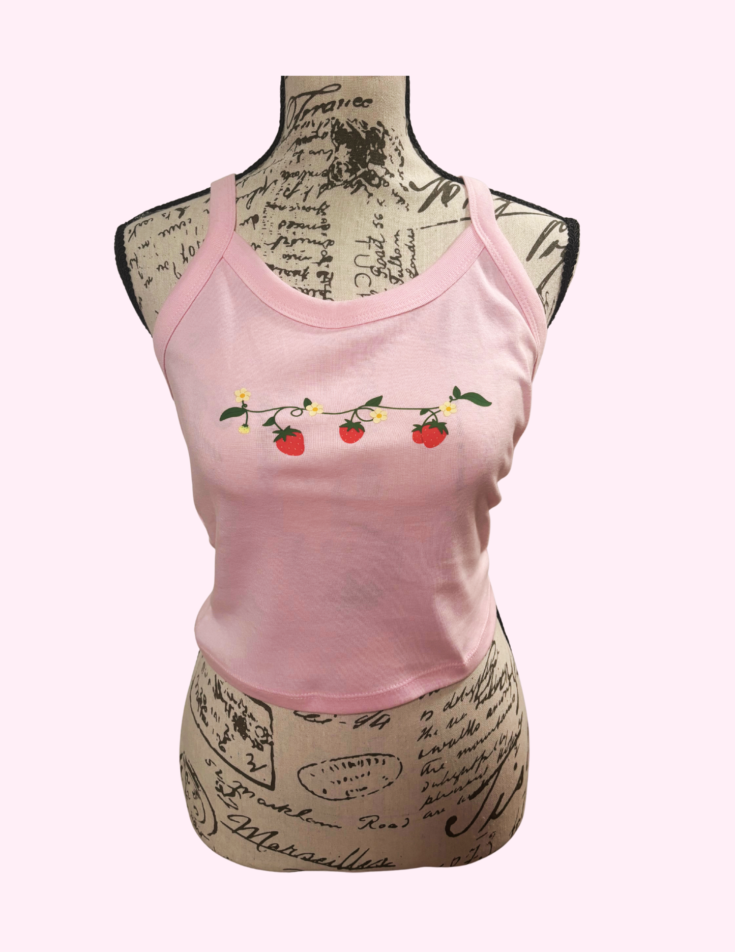 Strawberry Vines Cropped Tank Top