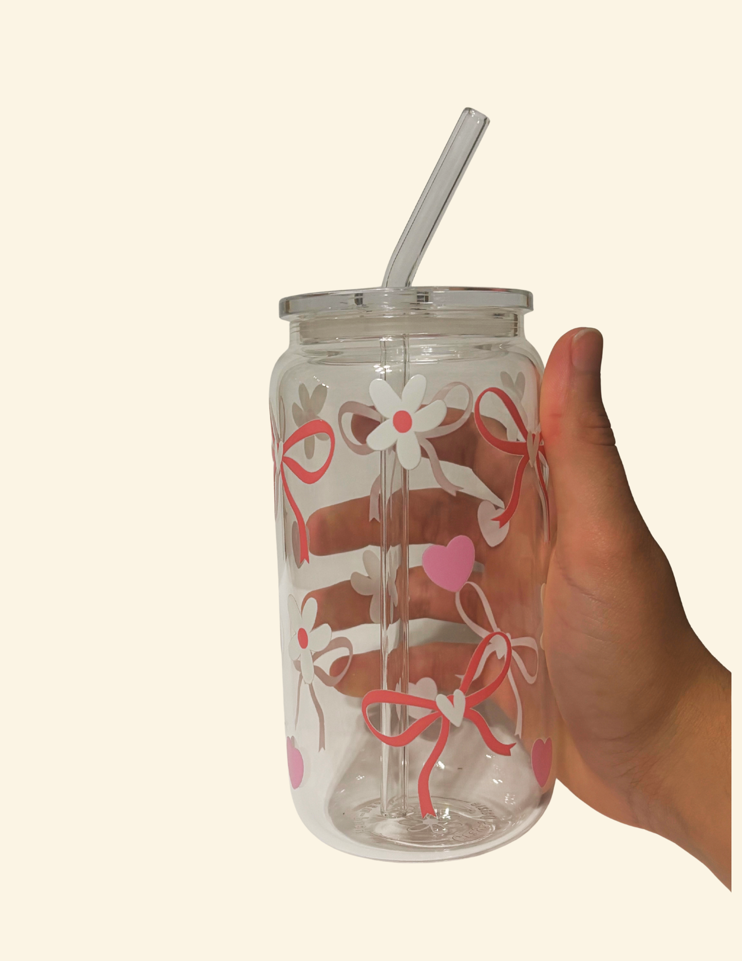 Red Bow Glass Cup