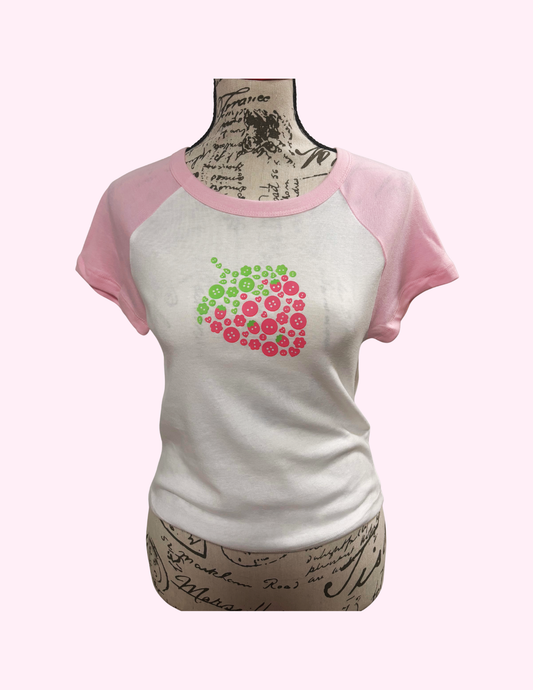 Strawberry Button Crop Tee