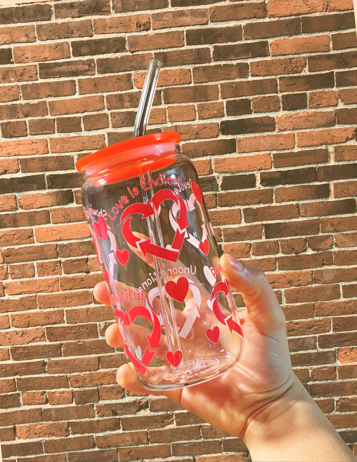 Recycled Hearts Glass Cup