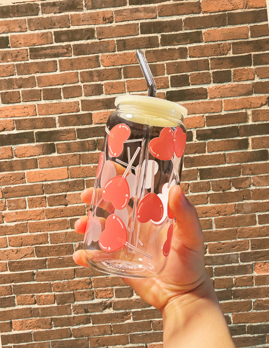 Heart Lollipops Glass Cup
